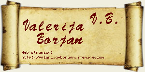 Valerija Borjan vizit kartica